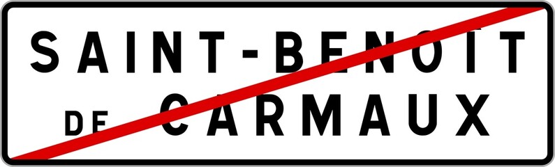 Panneau sortie ville agglomération Saint-Benoît-de-Carmaux / Town exit sign Saint-Benoît-de-Carmaux
