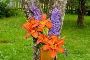 Orange and Purple Bouquet 07