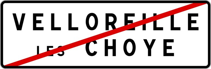 Panneau sortie ville agglomération Velloreille-lès-Choye / Town exit sign Velloreille-lès-Choye