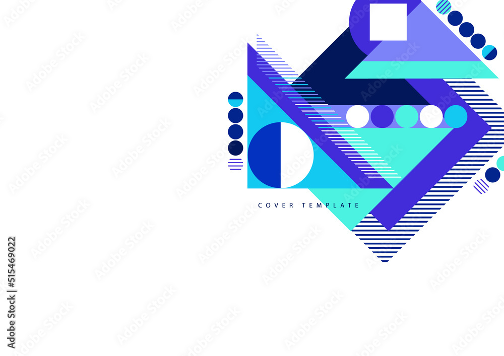 Poster modern abstract brochure with geometric shapes, circles and squares, lines. minimal bold architectur