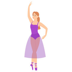 Obraz na płótnie Canvas Ballet dancer. Graceful dancing ballerina in beautiful pose, vector illustration