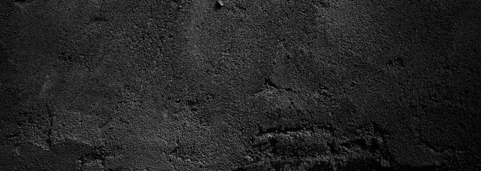 Foto op Plexiglas Black wall scary or dark gray rough grainy stone texture background. Black concrete for background. © Ronny sefria