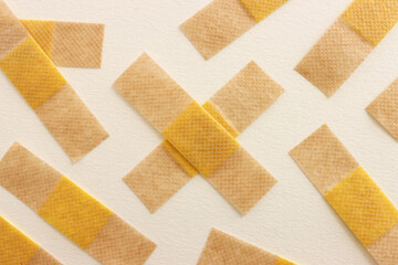 bandage plaster background, close up, top view