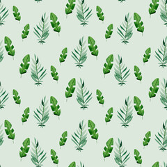 Watercolor dinosaur seamless pattern, perfect to use on the web or in print