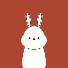 Happy Chinese new year greeting card 2023 with cute rabbit. Animal holidays cartoon character. Rabbit icon vector.