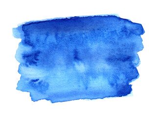 Blue watercolor background. Hand painted watercolor shape