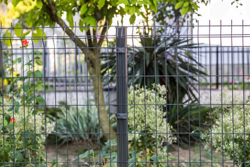 Steel grating fence made with wire.
