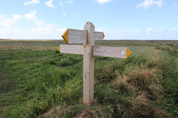 A British coast path sign between Bossington and Porlock Weir