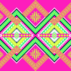 Abstract geometric ethnic pattern seamless design for background or wallpaper.  carpet, clothing, wrapping, Batik, fabric,Vector illustration.