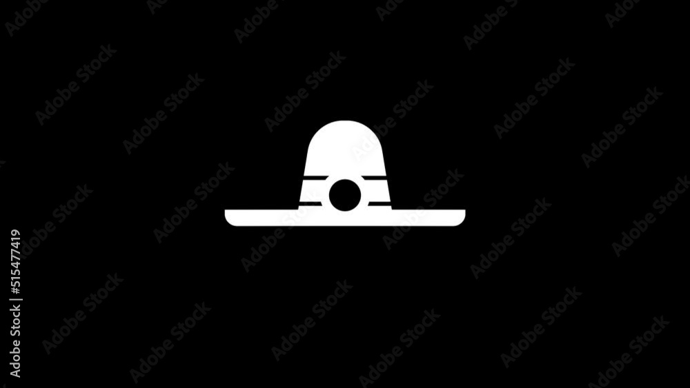Poster white picture of hat with camera on a black background. cowboy hat with camera inside. distortion li