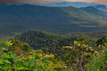 Fototapeta na wymiar Sunset Over the Blue Ridge Mountains in North Carolina