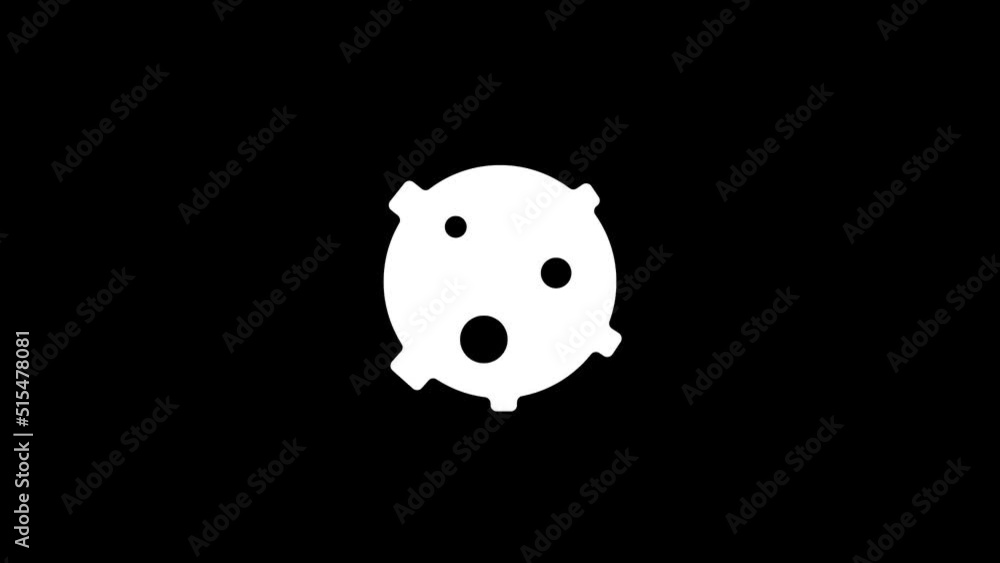Poster white picture of virus on a black background. virus molecule under a microscope. distortion liquid s