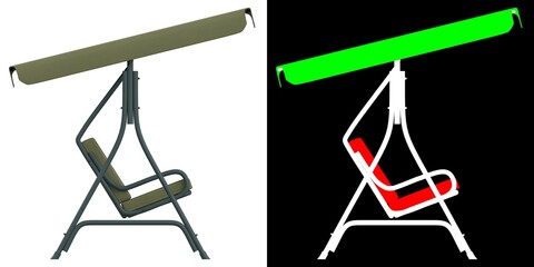 3D rendering illustration of a garden swing