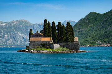 Fototapeta na wymiar Saint George Island off the coast of Perast Montenegro