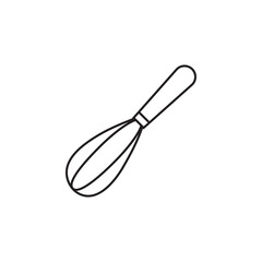 Egg beater outline icon, wire whisk vector symbol isolated white background