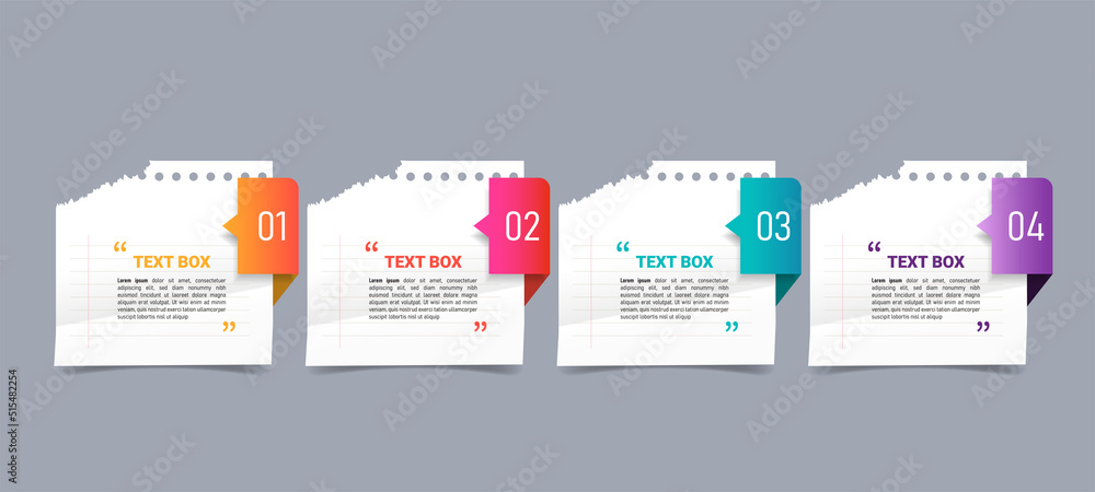 Poster Text box design with note papers.	

