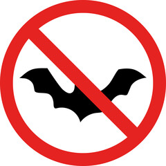 No bat sign. Forbidden signs and symbols.