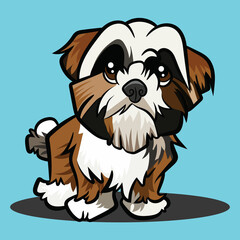 Cute dogs cartoon vector illustration of premium