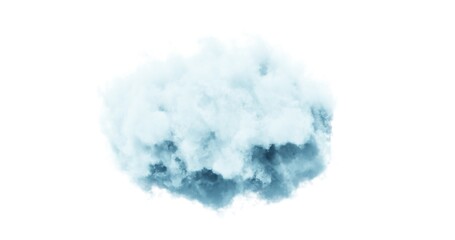 Blue cloud on white background. 3d rendering.