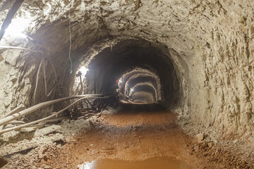 Tunnel of iron ore mine.