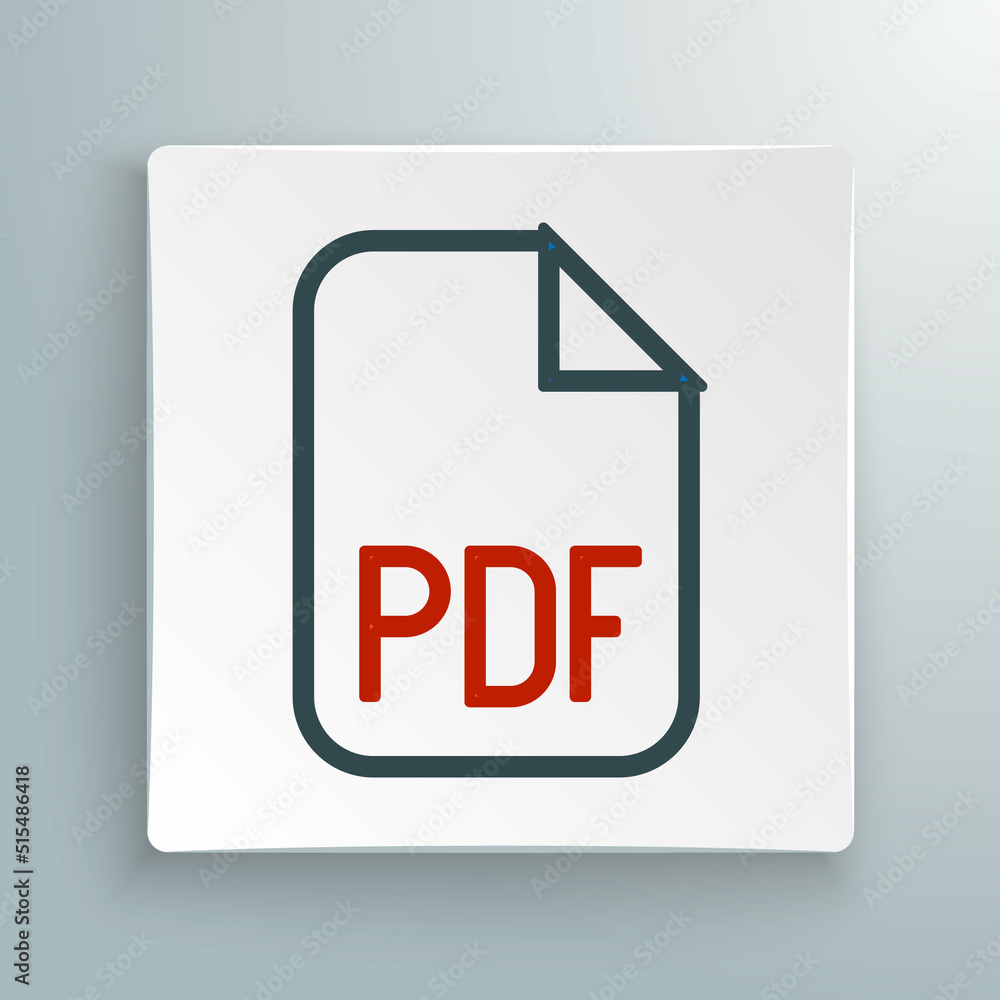 Poster line pdf file document. download pdf button icon isolated on white background. pdf file symbol. colo