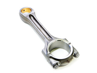 Connecting rod of piston engine isolated white
