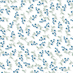 small wild flowers with twigs and leaves botanical seamless pattern