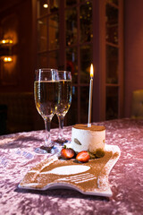 romantic table in a cafe for a meeting