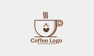 3Star coffee shop logo template vector illustration, sweet coffee logo
