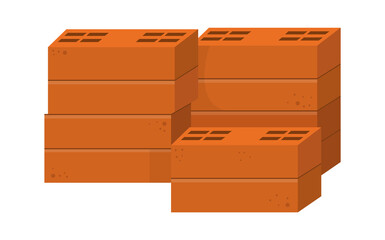 Ceramic bricks Construction Industry. Vector illustration