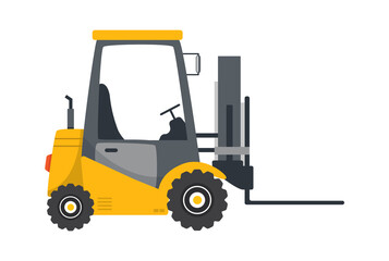 Forklift machine. Construction Industry. Vector illustration