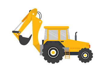 Obraz na płótnie Canvas Tractor excavator. Construction Industry. Vector illustration