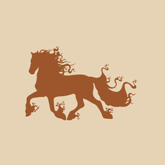 Horse isolated illustration. Horse logo.