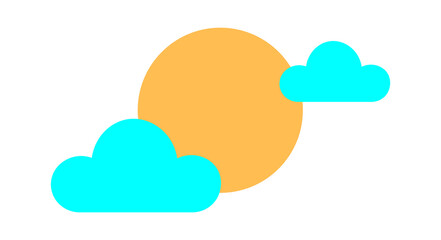 Sun with clouds icon. Vector illustration
