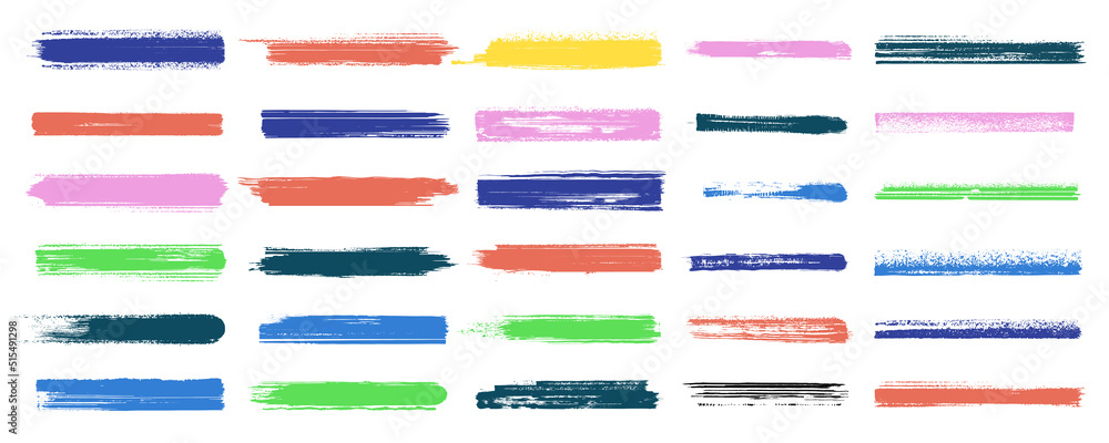 Poster highlight brush strokes is isolated on a white background. brush stain or permanent marker pen strok