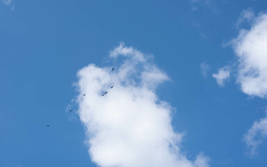 Blue sky with white clouds. High quality photo
