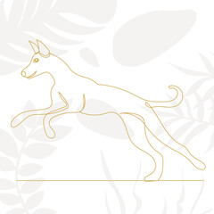 dog drawing by one continuous line