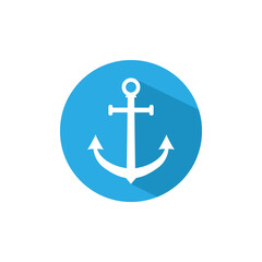 Anchor icon. Marine Anchor. Vector illustration, flat design.