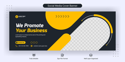 Creative corporate business marketing social media Facebook cover banner post template - obrazy, fototapety, plakaty