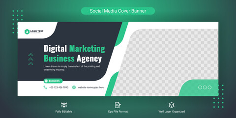 Creative corporate business marketing social media Facebook cover banner post template