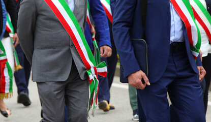 Many italian MAYORS with stripe called MAYORAL CREST