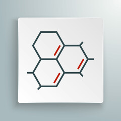 Fototapeta premium Line Molecule oil icon isolated on white background. Structure of molecules in chemistry. Colorful outline concept. Vector