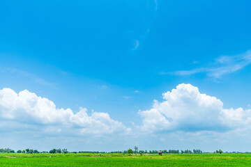 beautiful airatmosphere bright blue sky background abstract clear texture with white clouds.