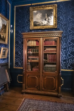 House Willet - Holthuysen located on Herengracht (Gentleman’s canal) in Amsterdam was built in 1687, end of the “Golden Age”. Interior of Gentleman’s room. AMSTERDAM, The NETHERLANDS. JULY 5, 2022.