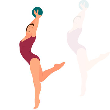 Athlete gymnast. Kind of sport. Flat style. Isolated vector