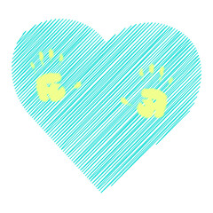 Palms on the heart. Friendship and love