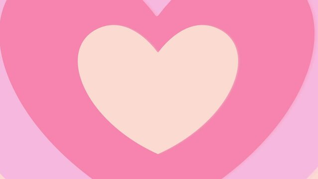 Pink Hypnotic heart shaped tunnel. Y2k trendy design wallpapper psychedelic 4k seamless looped animated background.
