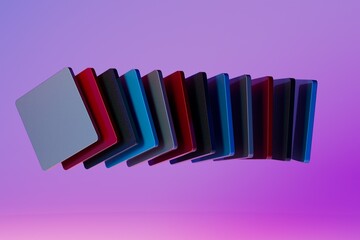 Fototapeta premium 3d colored cards background for design. place for text