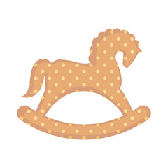 Rocking horse icon in flat style isolated on white background.
