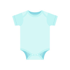 Baby bodysuit icon with short sleeves in flat style isolated on white background.
